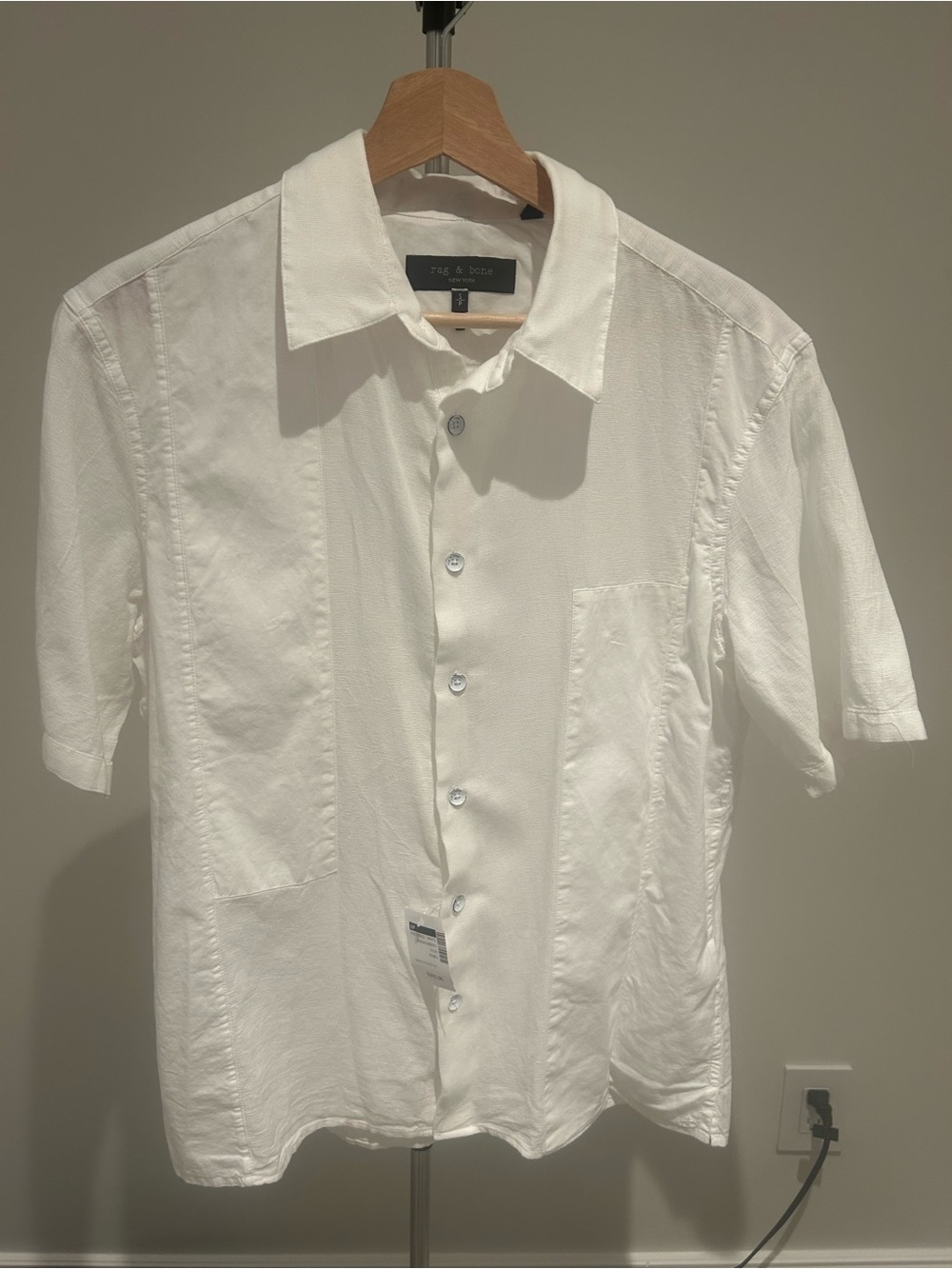 rag & bone White Short-Sleeve Button-Down Shirt